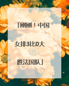 刚刚！中国女排3比0大胜法国队