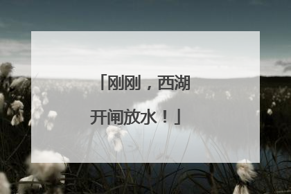 刚刚，西湖开闸放水！