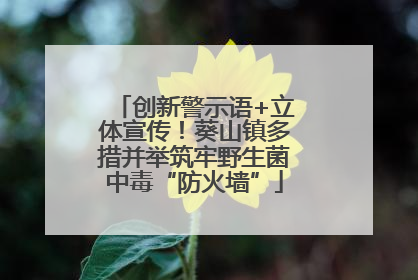 创新警示语+立体宣传！葵山镇多措并举筑牢野生菌中毒“防火墙”