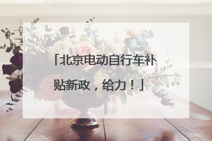 北京电动自行车补贴新政，给力！