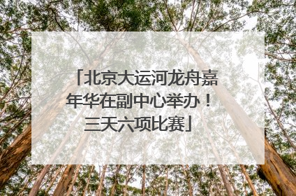 北京大运河龙舟嘉年华在副中心举办！三天六项比赛