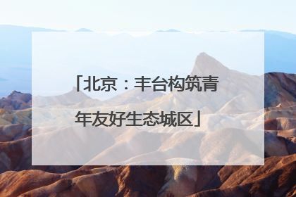 北京：丰台构筑青年友好生态城区