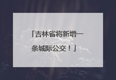 吉林省将新增一条城际公交！