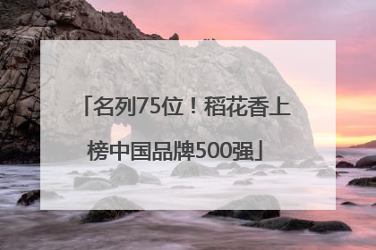 名列75位！稻花香上榜中国品牌500强
