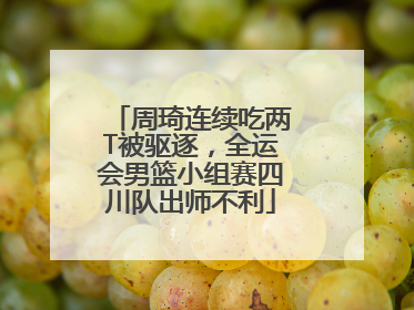 周琦连续吃两T被驱逐，全运会男篮小组赛四川队出师不利