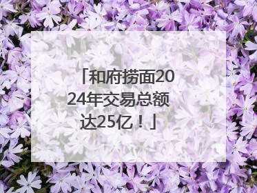 和府捞面2024年交易总额达25亿！