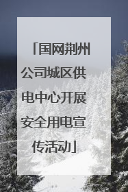 国网荆州公司城区供电中心开展安全用电宣传活动