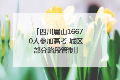 四川眉山16670人参加高考 城区部分路段管制