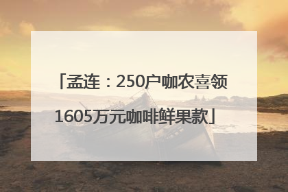 孟连：250户咖农喜领1605万元咖啡鲜果款
