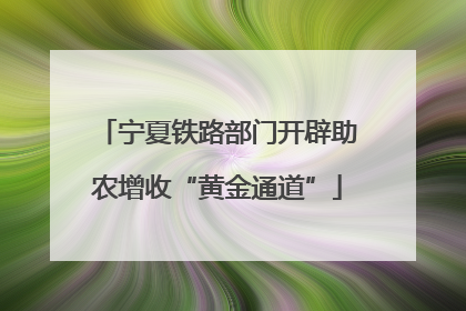 宁夏铁路部门开辟助农增收“黄金通道”