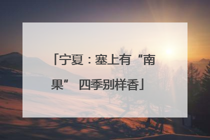 宁夏：塞上有“南果” 四季别样香