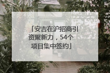 安吉在沪招商引资聚新力，54个项目集中签约