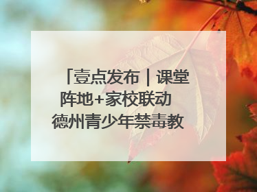 壹点发布｜课堂阵地+家校联动 德州青少年禁毒教育全覆盖
