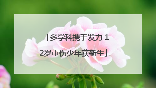 多学科携手发力 12岁重伤少年获新生
