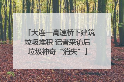 大连一高速桥下建筑垃圾堆积 记者采访后垃圾神奇“消失”
