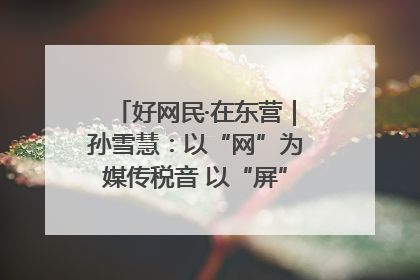 好网民·在东营｜孙雪慧：以“网”为媒传税音 以“屏”为介助发展