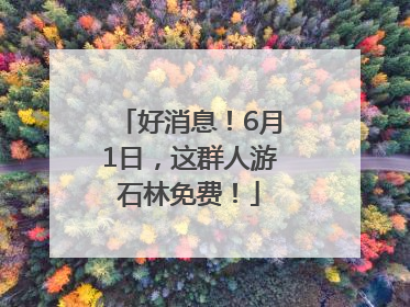 好消息！6月1日，这群人游石林免费！