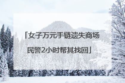 女子万元手链遗失商场 民警2小时帮其找回