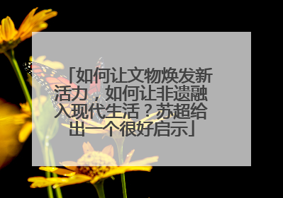 如何让文物焕发新活力，如何让非遗融入现代生活？苏超给出一个很好启示