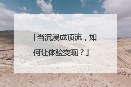 当沉浸成顶流，如何让体验变现？