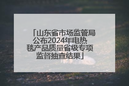 山东省市场监管局公布2024年电热毯产品质量省级专项监督抽查结果