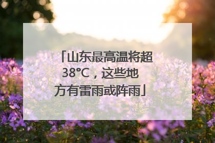 山东最高温将超38°C，这些地方有雷雨或阵雨