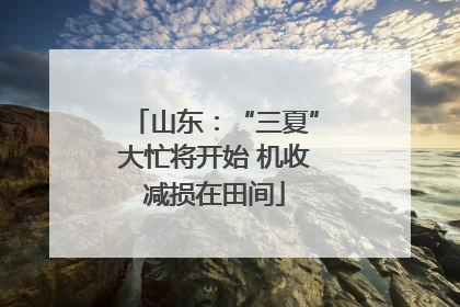 山东：“三夏”大忙将开始 机收减损在田间