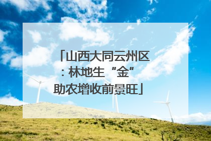 山西大同云州区：林地生“金” 助农增收前景旺