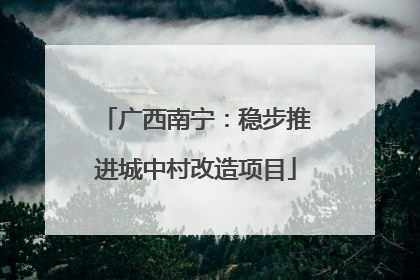 广西南宁：稳步推进城中村改造项目