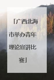 广西北海市举办青年理论宣讲比赛