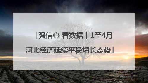 强信心 看数据丨1至4月河北经济延续平稳增长态势