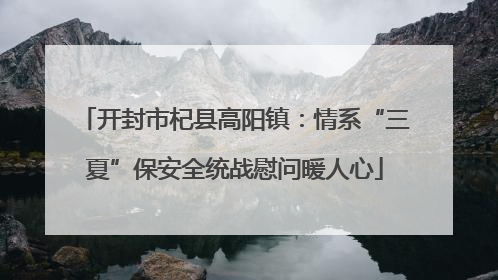 开封市杞县高阳镇：情系“三夏”保安全统战慰问暖人心