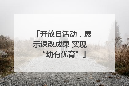 开放日活动：展示课改成果 实现“幼有优育”