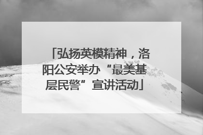 弘扬英模精神，洛阳公安举办“最美基层民警”宣讲活动