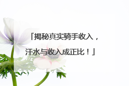 揭秘真实骑手收入，汗水与收入成正比！