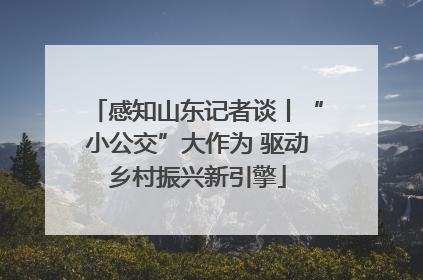 感知山东记者谈丨“小公交”大作为 驱动乡村振兴新引擎