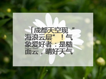 成都天空现“海浪云层”！气象爱好者：是糙面云，晴好天气将短暂上线