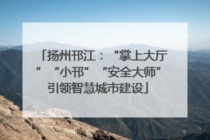 扬州邗江：“掌上大厅”“小邗”“安全大师”引领智慧城市建设