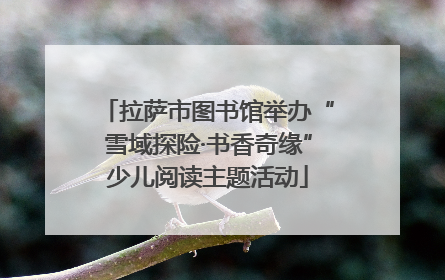 拉萨市图书馆举办“雪域探险·书香奇缘”少儿阅读主题活动