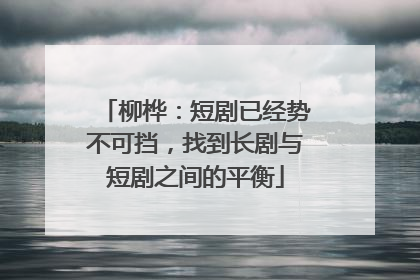 柳桦：短剧已经势不可挡，找到长剧与短剧之间的平衡
