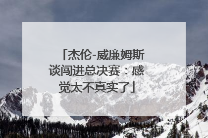 杰伦-威廉姆斯谈闯进总决赛：感觉太不真实了