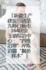 新疆生产建设兵团第九师白杨市164团金玉镇综治中心：“四维治理”淬炼边疆“枫桥样本”