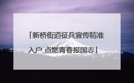 新桥街道征兵宣传精准入户 点燃青春报国志