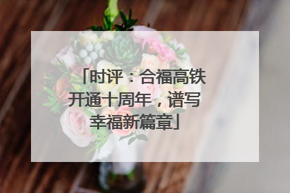 时评：合福高铁开通十周年，谱写幸福新篇章