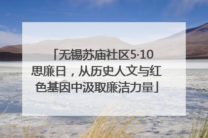 无锡苏庙社区5·10思廉日，从历史人文与红色基因中汲取廉洁力量