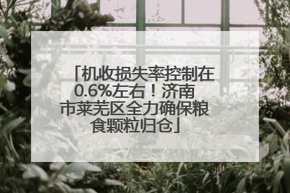 机收损失率控制在0.6%左右！济南市莱芜区全力确保粮食颗粒归仓