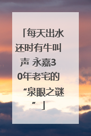 每天出水还时有牛叫声 永嘉30年老宅的“泉眼之谜”