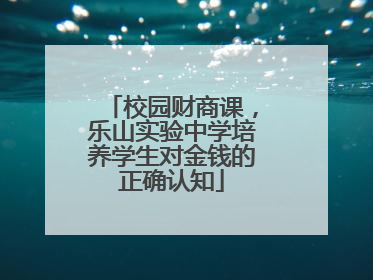 校园财商课，乐山实验中学培养学生对金钱的正确认知