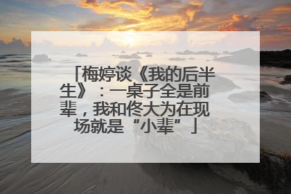 梅婷谈《我的后半生》：一桌子全是前辈，我和佟大为在现场就是“小辈”