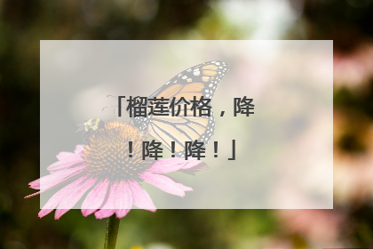榴莲价格，降！降！降！